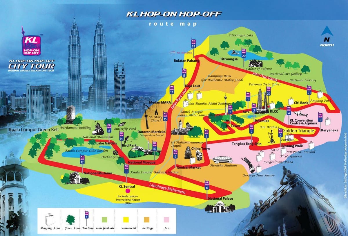 ಕೌಲಾಲಂಪುರ್ ಹಾಪ್ ಆನ್ ಹಾಪ್ ಆಫ್ ಮಾರ್ಗ ನಕ್ಷೆ
