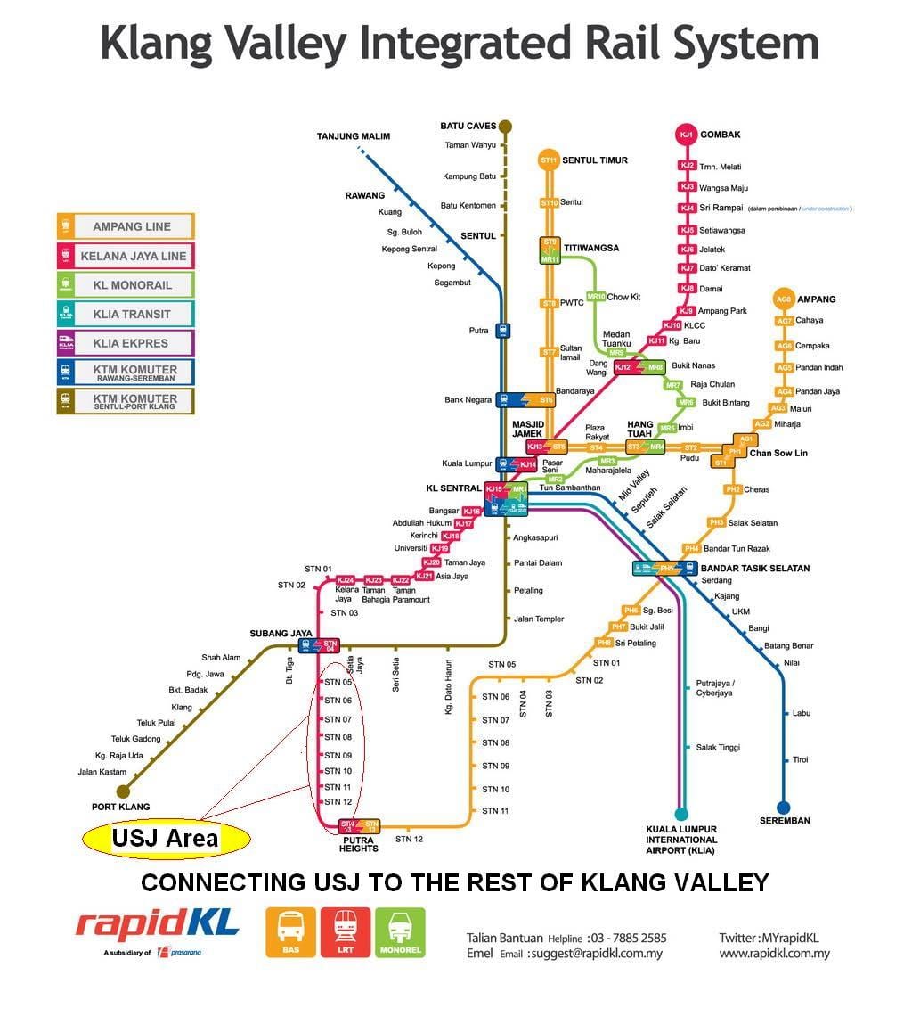 subang ಜಯಾ lrt ಮಾರ್ಗ ನಕ್ಷೆ