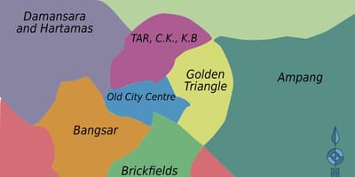 ಕೌಲಾಲಂಪುರ್ ಜಿಲ್ಲೆಯ ನಕ್ಷೆ